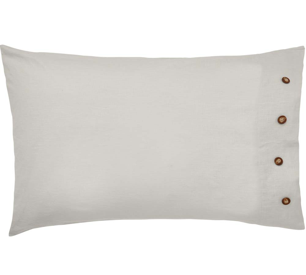 Pure Linen Cotton Silver Oxford Pillowcase
